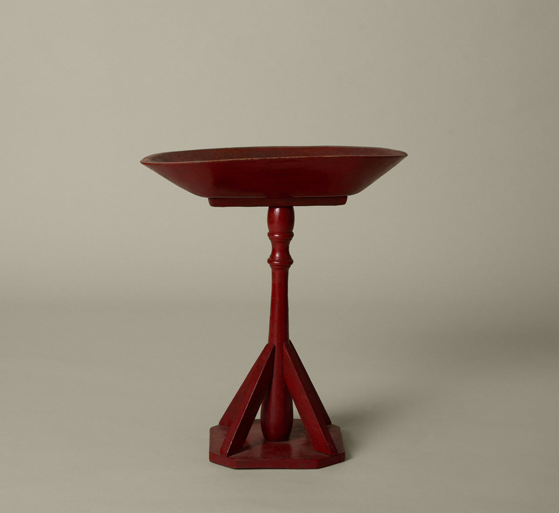 PRIMITIVE RED BUCKET TABLE
