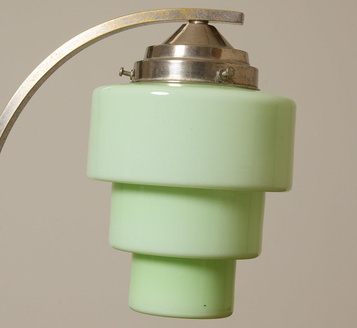 ART DECO OPALINE GLASS TABLE LAMP