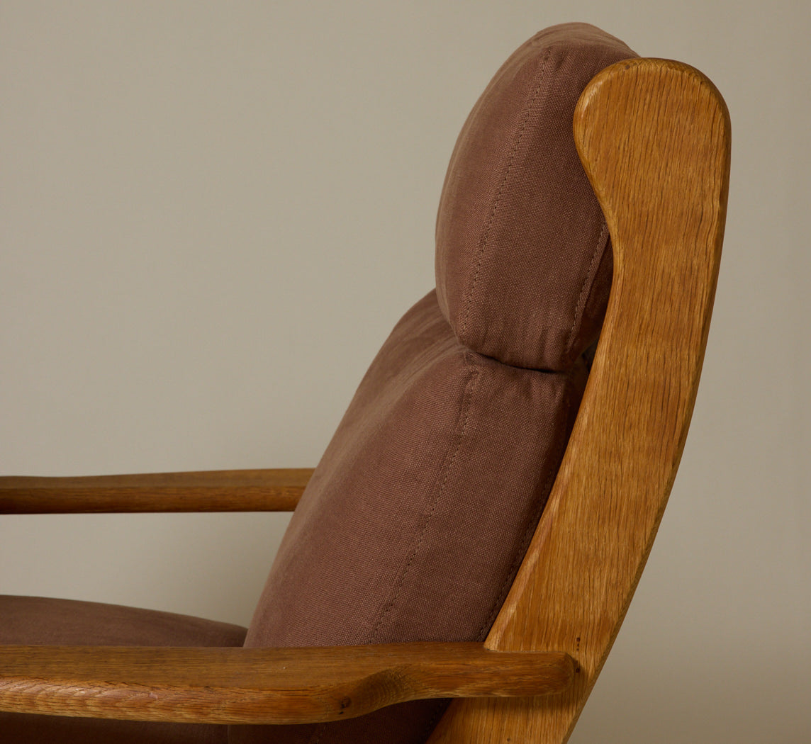 PAIR OF 1960S DANISH “HIS AND HERS” OAK LOUNGE CHAIRS IN THE STYLE OF HENNING KJAERNULF