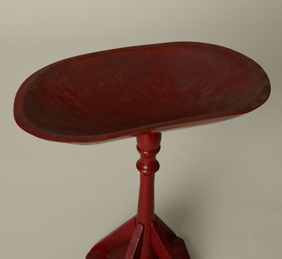 PRIMITIVE RED BUCKET TABLE