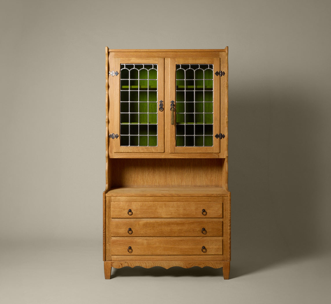 DANISH OAK HUTCH CABINET IN THE STYLE OF HENNING KJAERNULF C. 1970