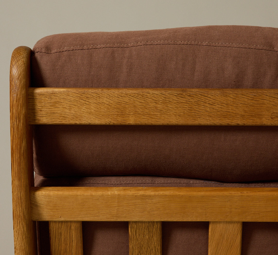 PAIR OF 1960S DANISH “HIS AND HERS” OAK LOUNGE CHAIRS IN THE STYLE OF HENNING KJAERNULF