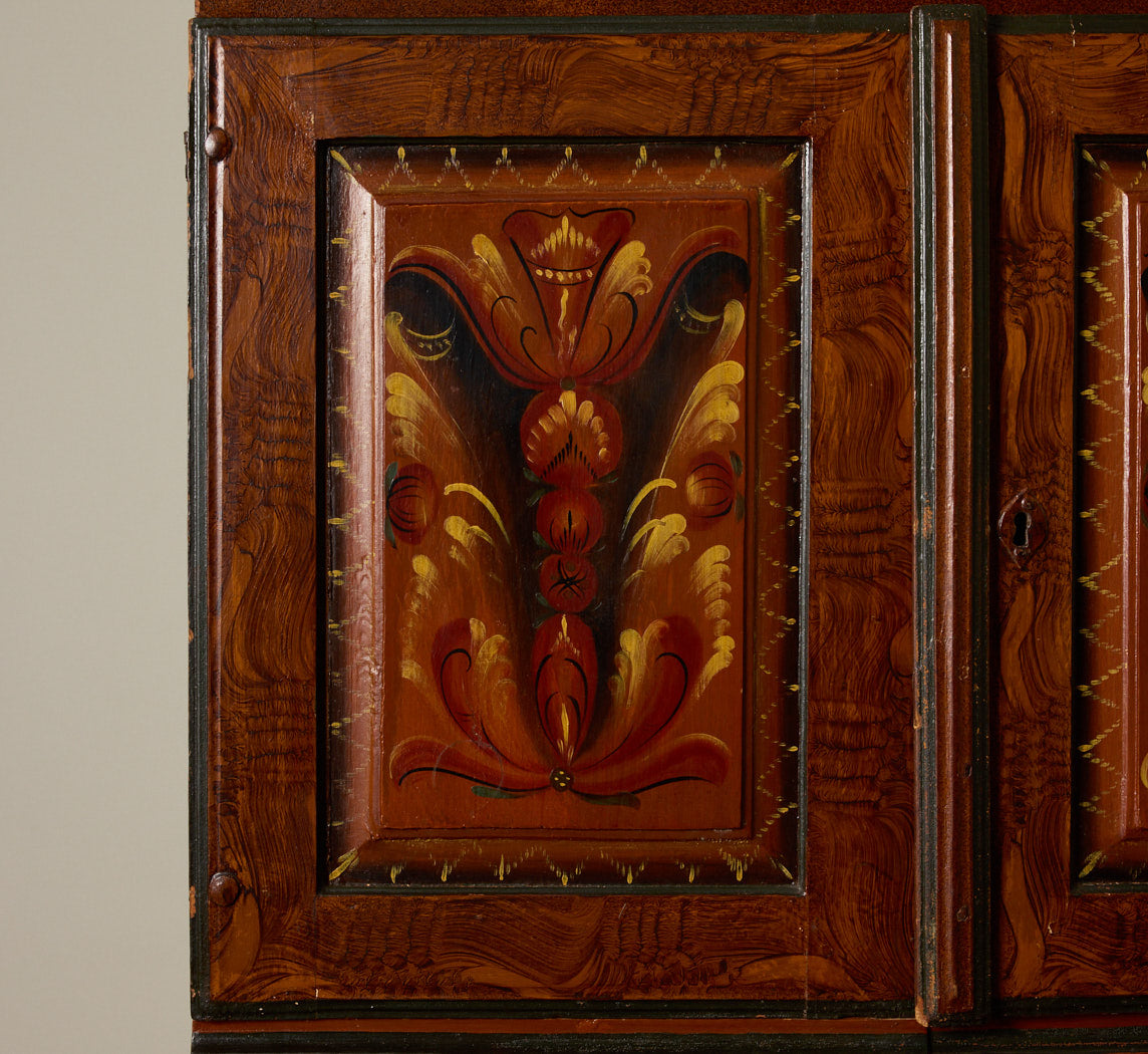 19TH CENTURY FOLK ART SWEDISH CUPBOARD