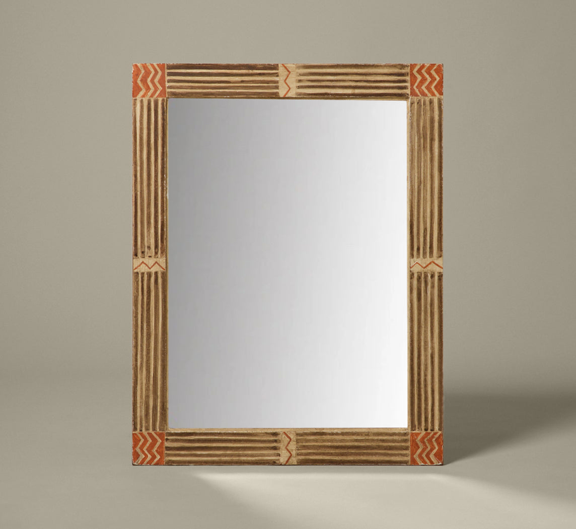 VINTAGE HOUSE OF HEYDENRYK PRIMITIVE MODERNIST WALL MIRROR