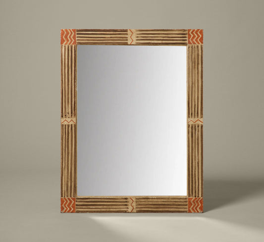 VINTAGE HOUSE OF HEYDENRYK PRIMITIVE MODERNIST WALL MIRROR