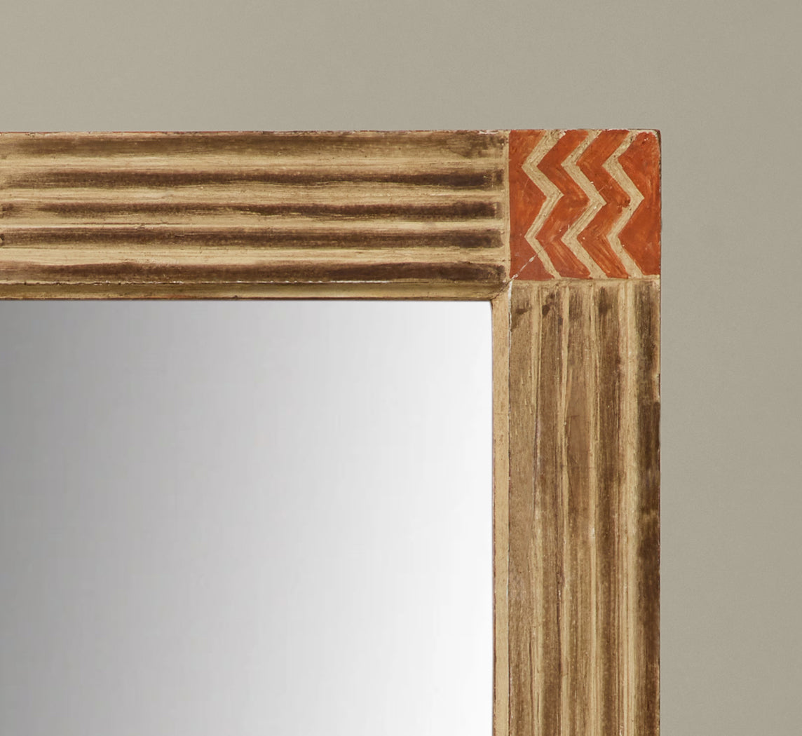 VINTAGE HOUSE OF HEYDENRYK PRIMITIVE MODERNIST WALL MIRROR