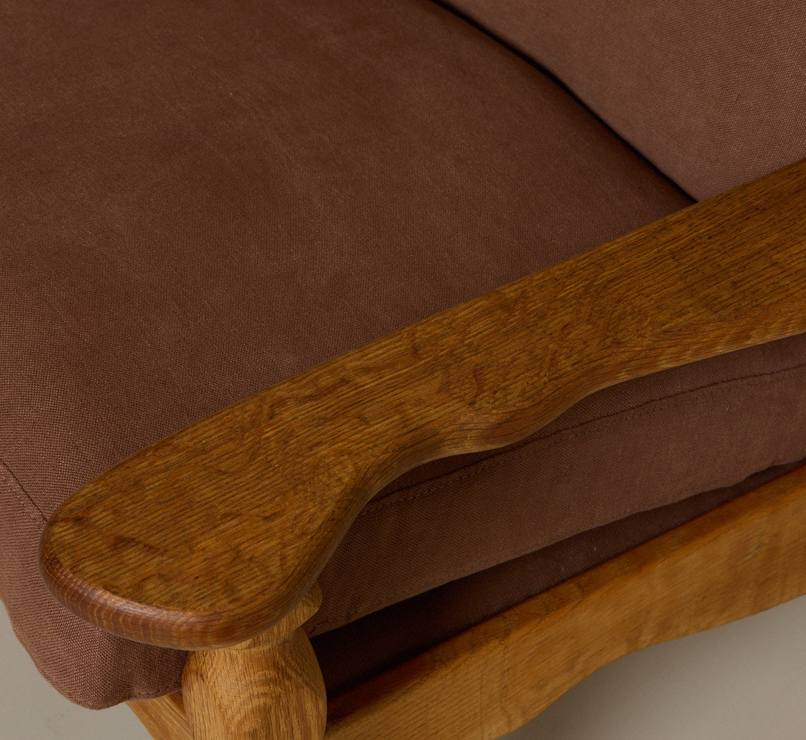 PAIR OF 1960S DANISH “HIS AND HERS” OAK LOUNGE CHAIRS IN THE STYLE OF HENNING KJAERNULF