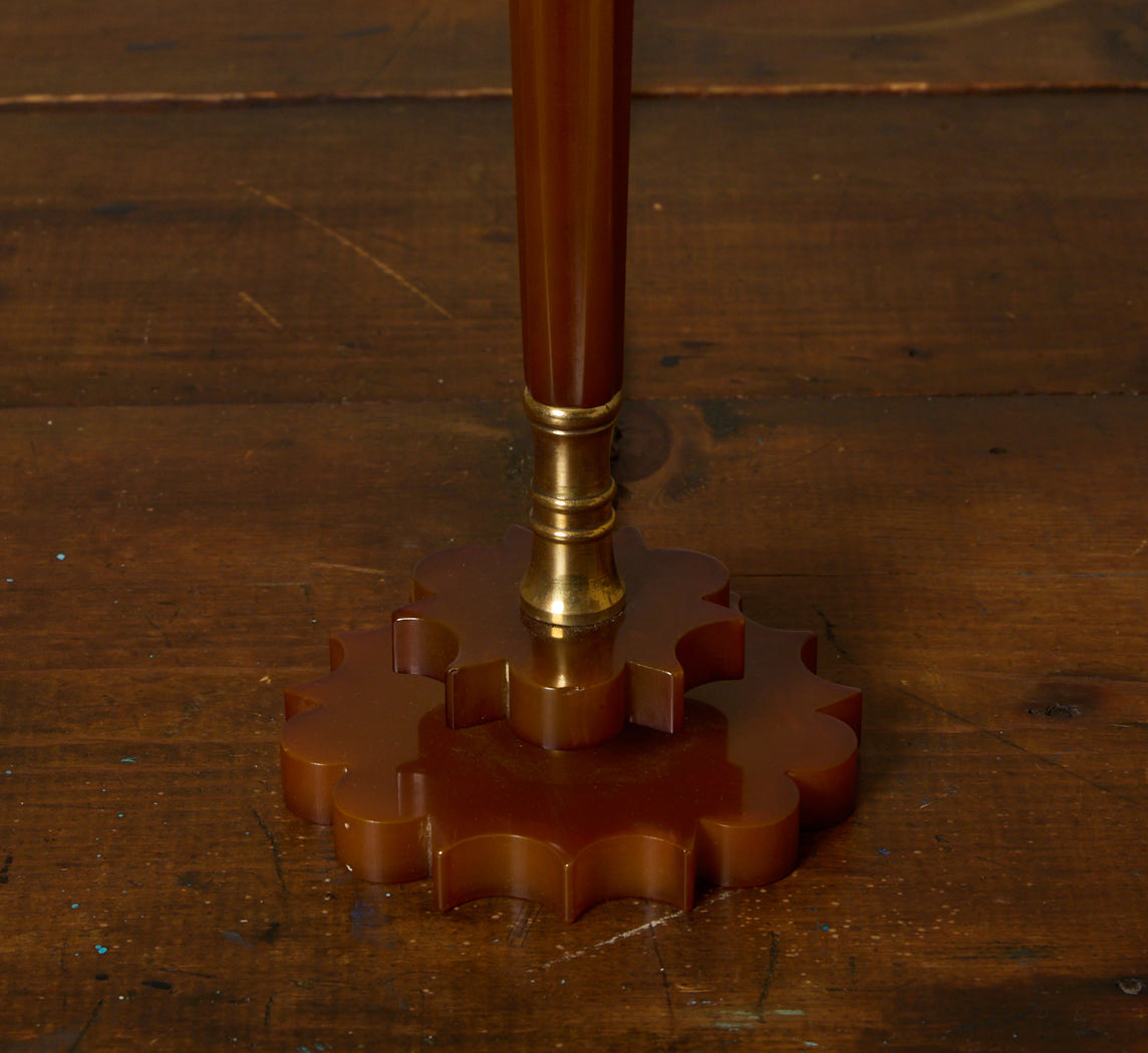 PAIR OF BAKELITE TABLE LAMPS WITH SUMINAGASHI SHADES