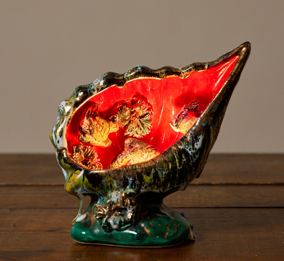 VALLAURIS CERAMIC SEASHEEL TABLE LAMP II