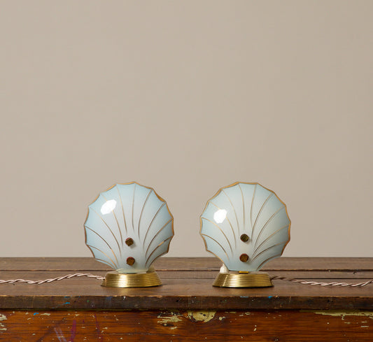 PAIR OF ITALIAN ART DECO SHELL LAMPS