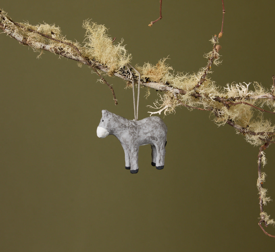 PAPER MACHE DONKEY ORNAMENT