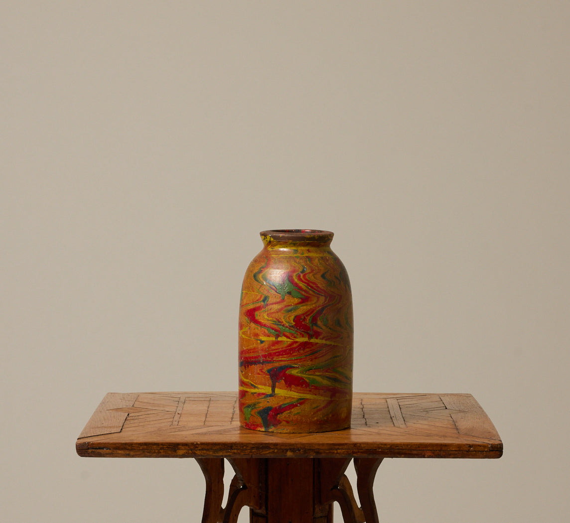 VINTAGE MARBLED STONEWARE JAR II