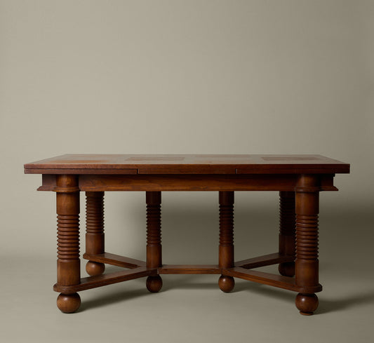 FRENCH OAK DINING TABLE IN THE MANNER OF CHARLES DUDOUYT