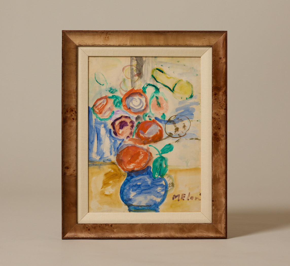 1960S ITALIAN EXPRESSIONIST FLORAL STILL LIFE BY GINO MELONI (1905-1989)