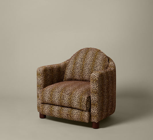 1950S OSVALDO BORSANI ARMCHAIR IN SCHUMACHER ANIMAL PRINT VELVET