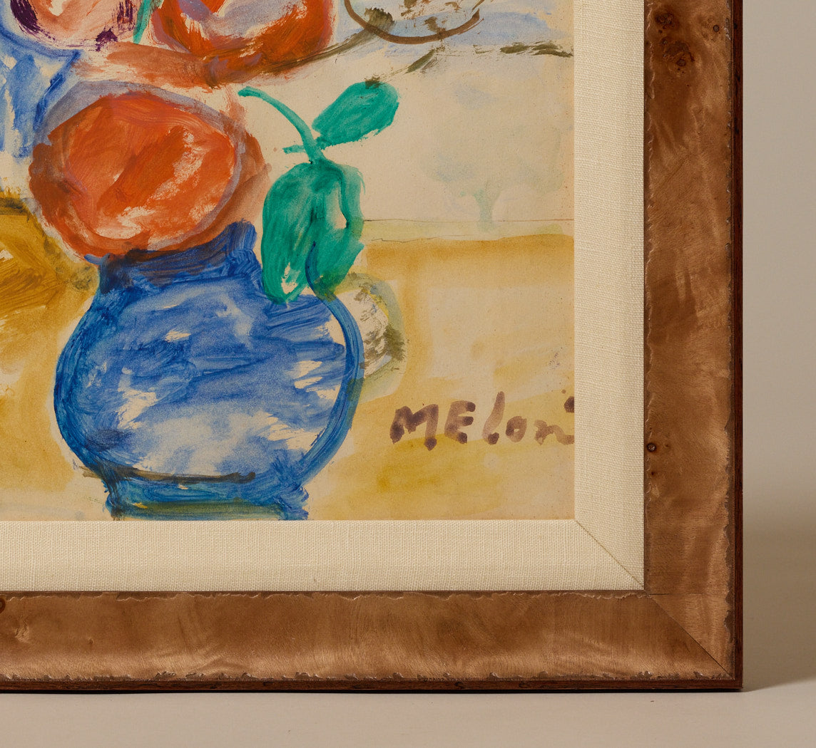 1960S ITALIAN EXPRESSIONIST FLORAL STILL LIFE BY GINO MELONI (1905-1989)