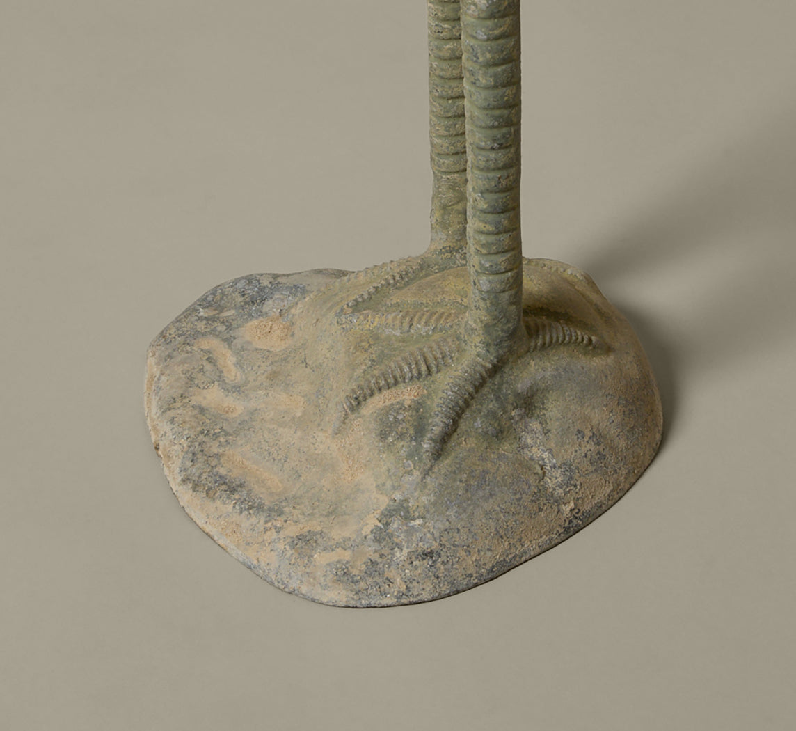 PAIR OF VINTAGE PAINTED CRANE GARDEN SCULPTURES