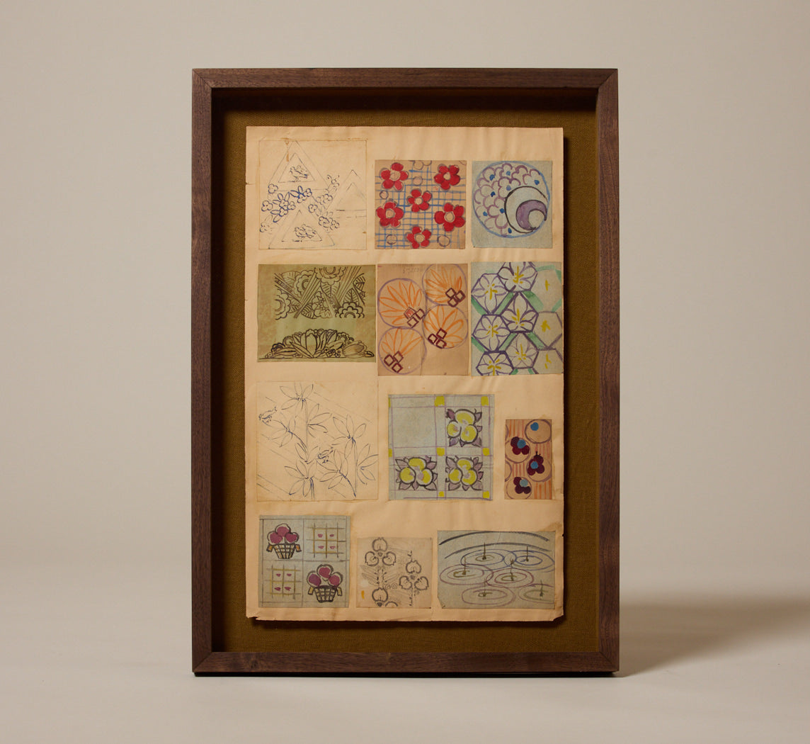 1930S WATERCOLOR TAPESTRY PATTERN COLLAGE