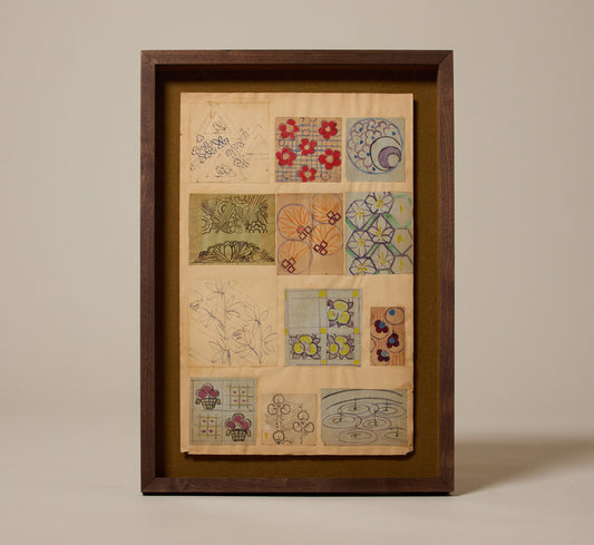 1930S WATERCOLOR TAPESTRY PATTERN COLLAGE