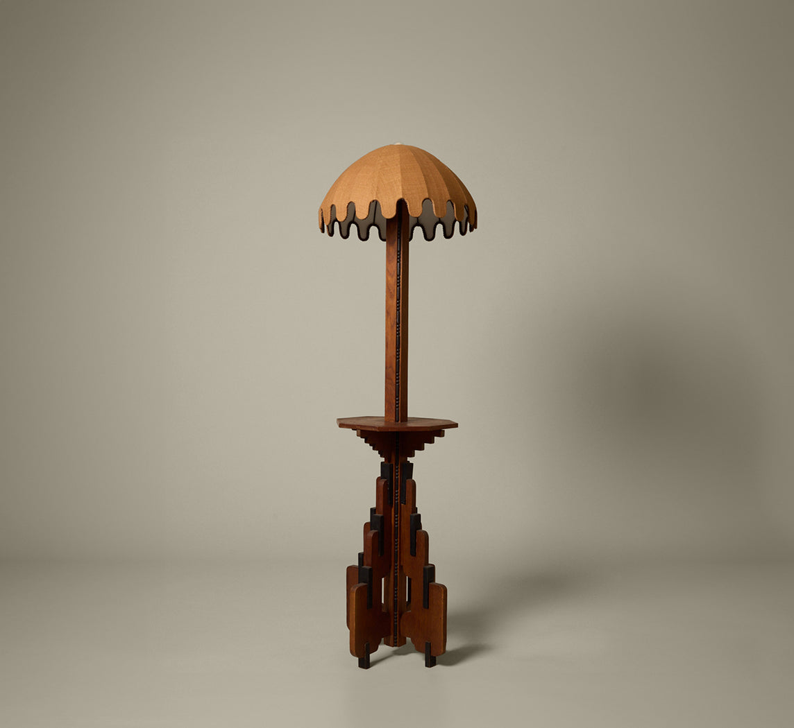 1920S AMSTERDAM SCHOOL FLOOR LAMP BY P.E.L. IZEREN
