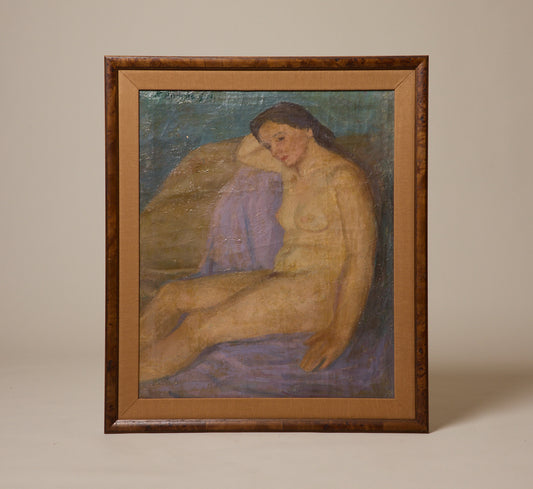 MID CENTURY AMERICAN IMPRESSIONIST CONTEMPLATIVE NUDE