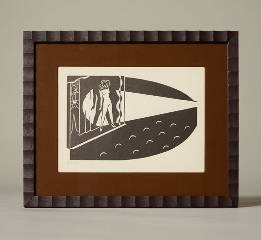 WOODCUT PRINT "BESPIEGELUNG I" CIRCA 1930S