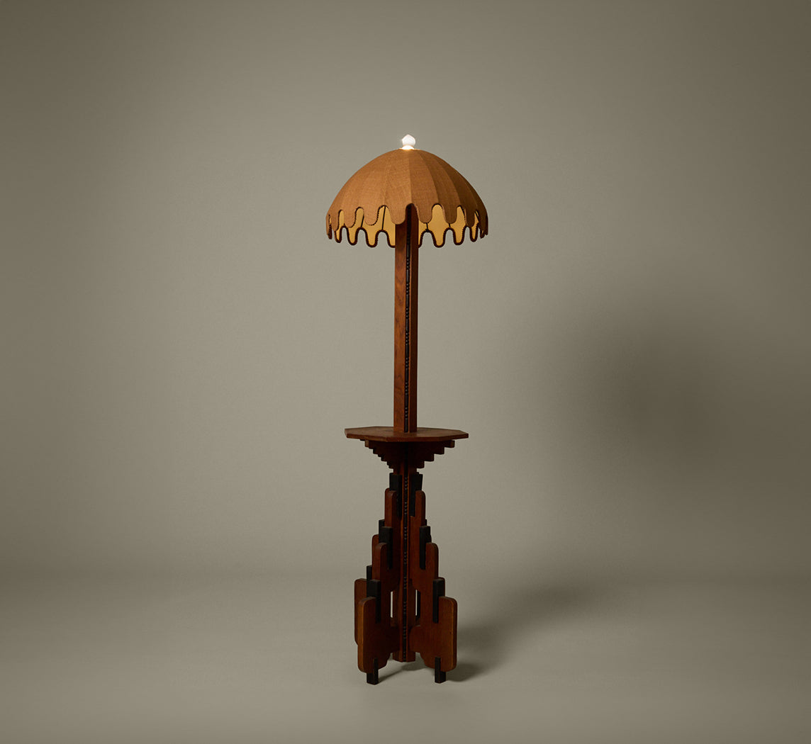 1920S AMSTERDAM SCHOOL FLOOR LAMP BY P.E.L. IZEREN