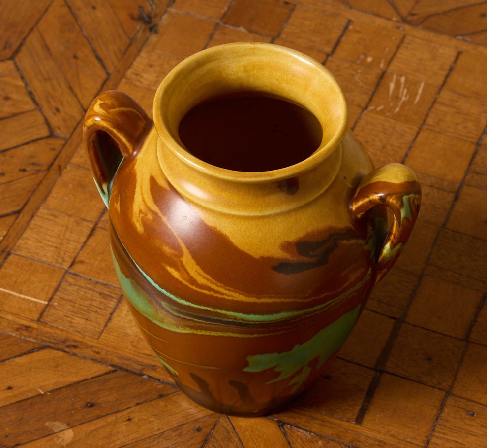 1940S ENGLISH MARBLED EARTHENWARE VASE – Pierce & Ward