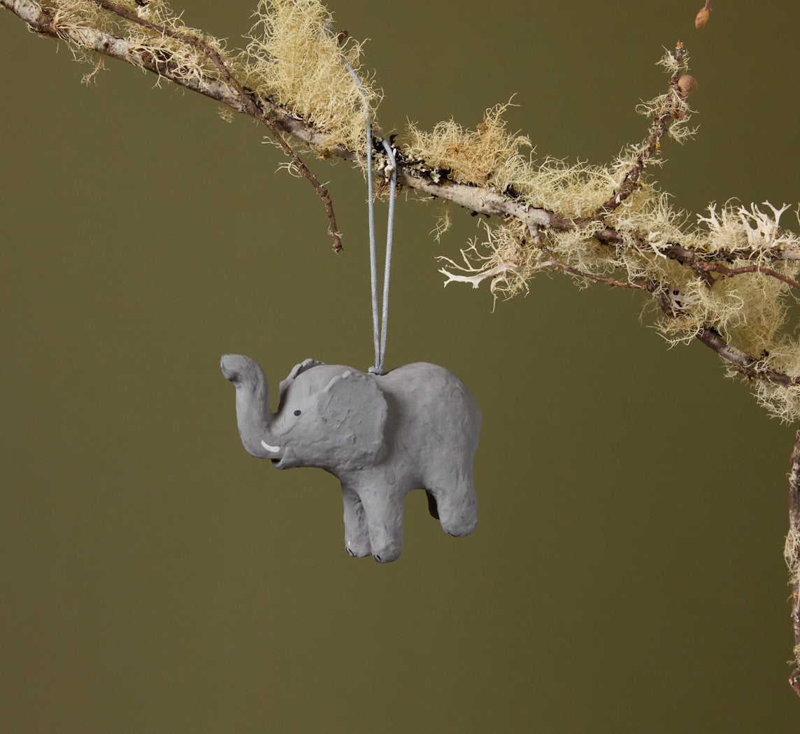 PAPER MACHE ELEPHANT ORNAMENT