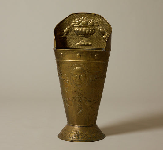 19TH CENTURY FRENCH BRASS REPOUSSE UMBRELLA STAND