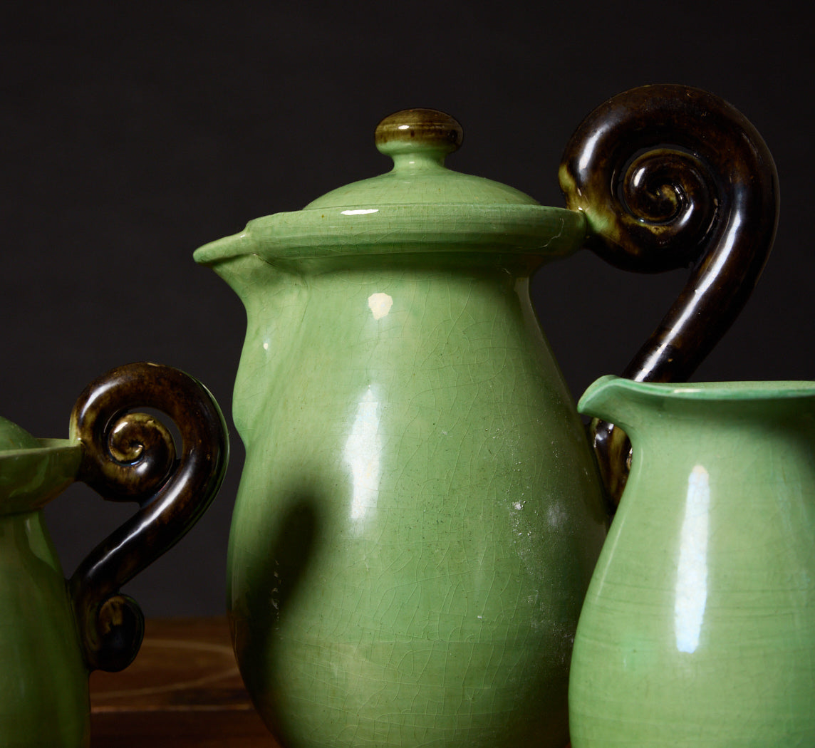 Vallauris france 陶器 Jouve 1950S FRENCH VALLAURIS CELADON COFFEE SERVICE – Pierce & Ward