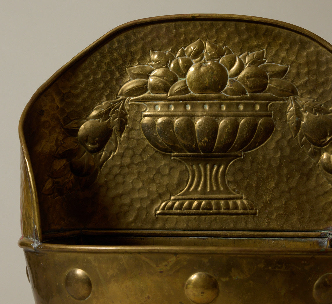 19TH CENTURY FRENCH BRASS REPOUSSE UMBRELLA STAND