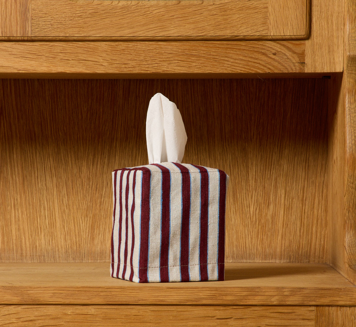 PIERCE & WARD TANGIER STRIPE TISSUE BOX COVER