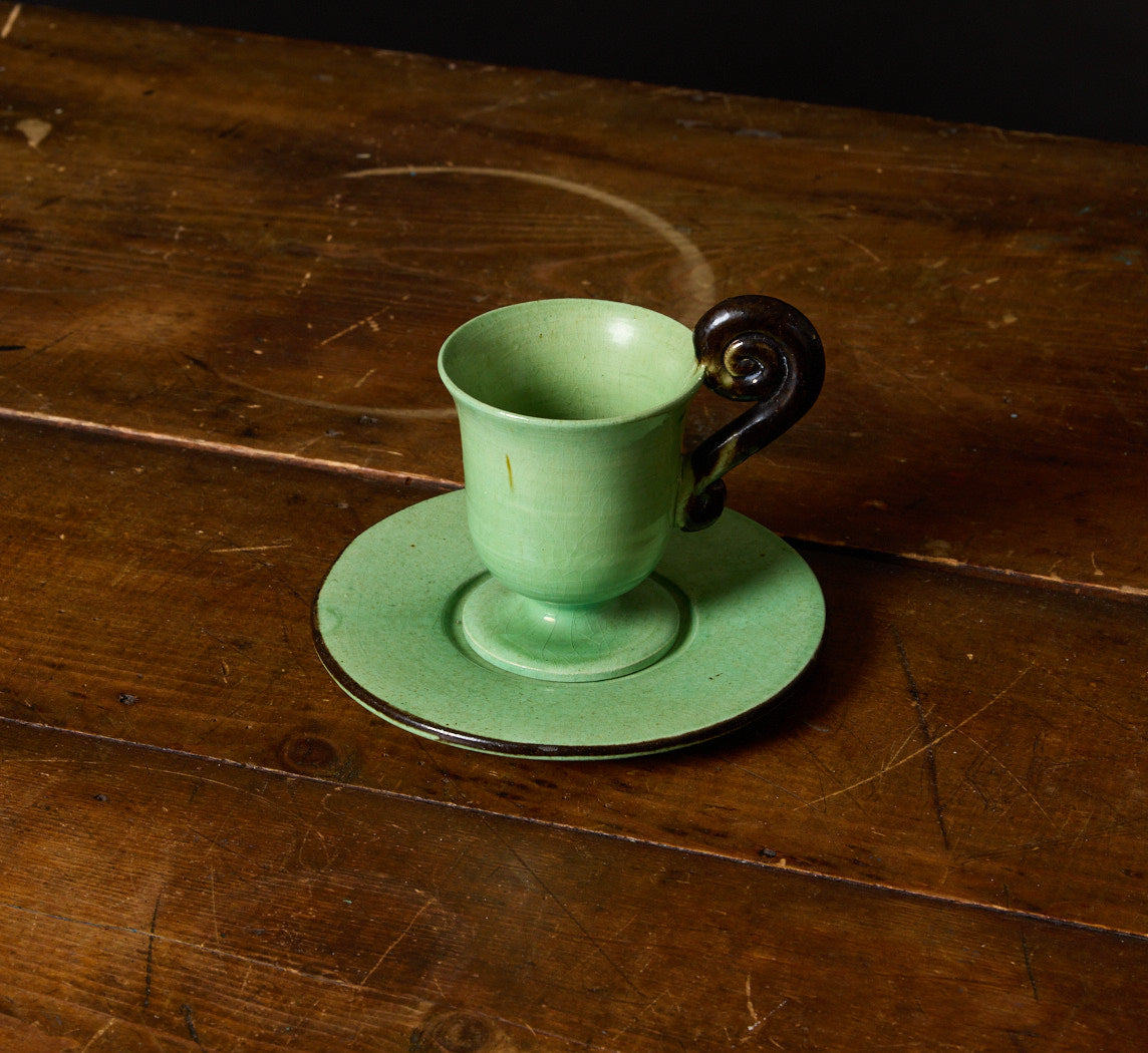 1950S FRENCH VALLAURIS CELADON COFFEE SERVICE