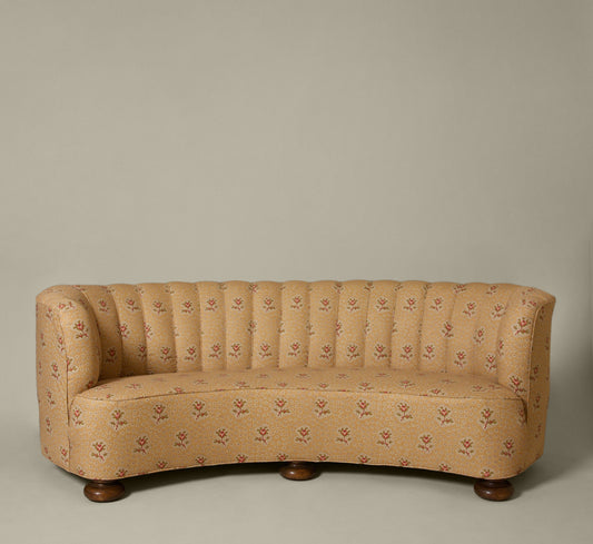1960S MID CENTURY DANISH BANANA SOFA IN JANE SHELTON FABRIC