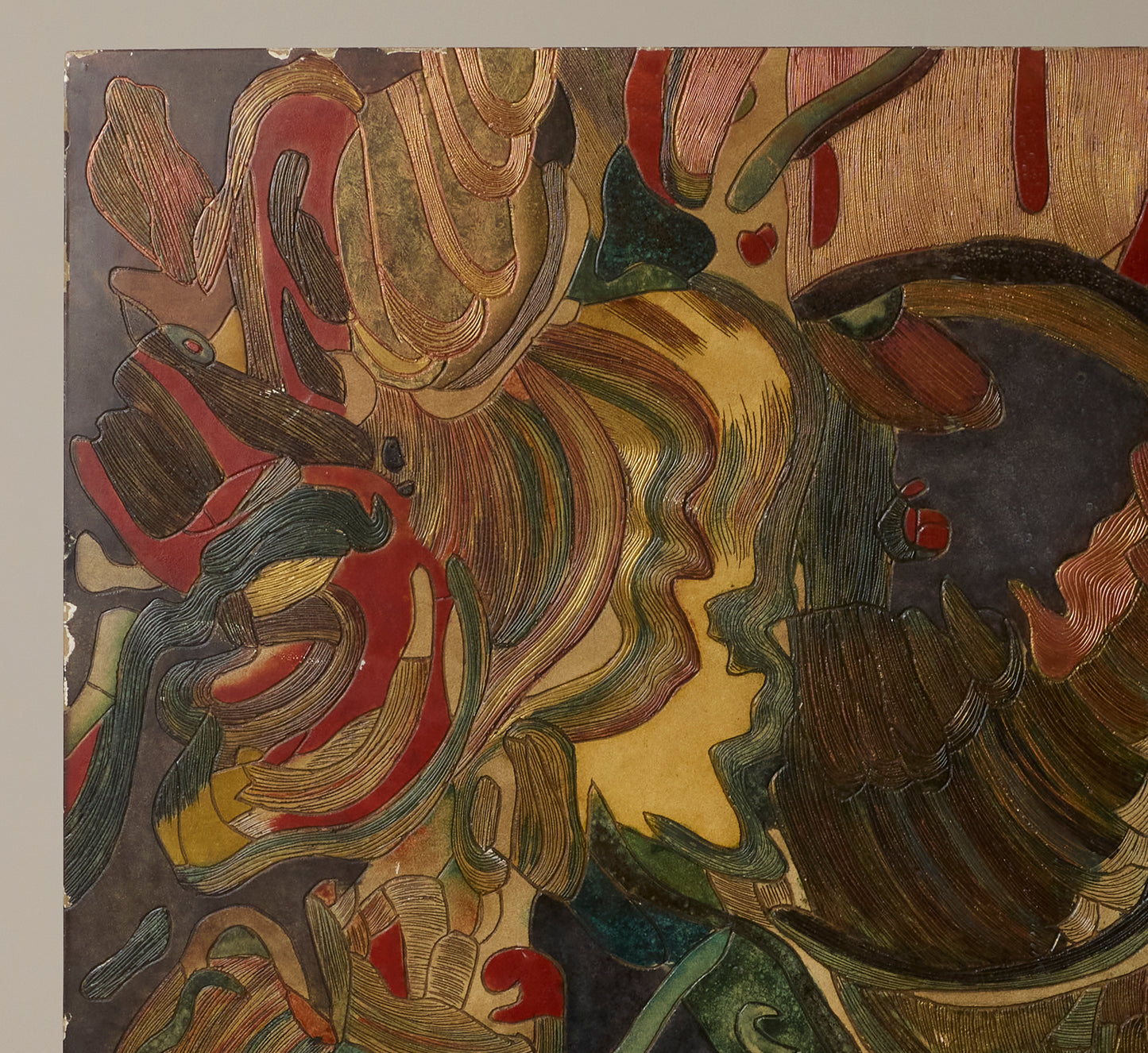OVERSIZED ABSTRACT PAINTING ON WOOD PANEL