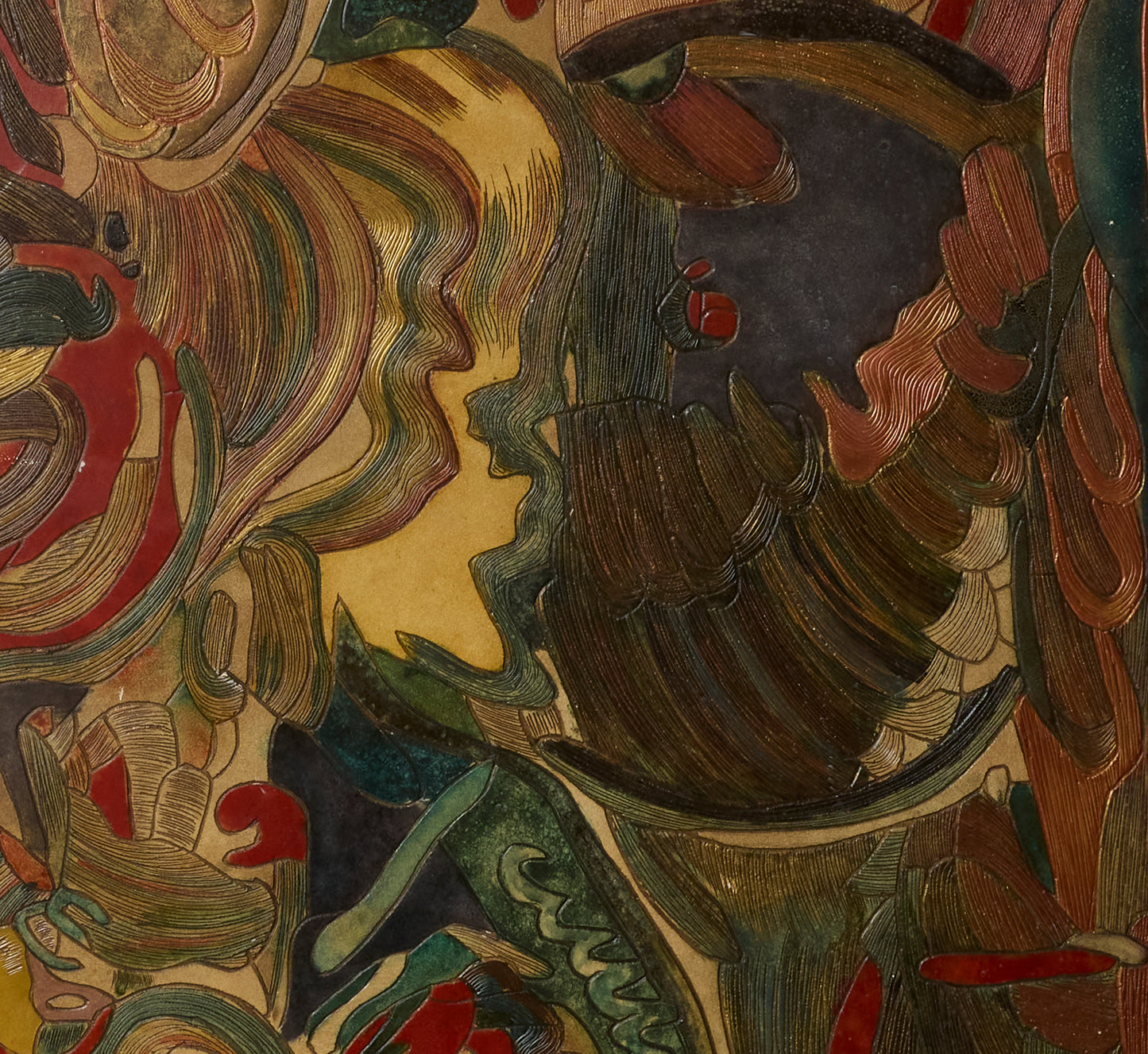 OVERSIZED ABSTRACT PAINTING ON WOOD PANEL