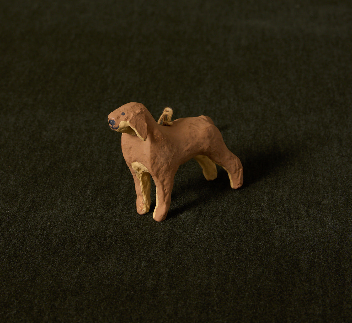 PAPER MACHE DOG ORNAMENT