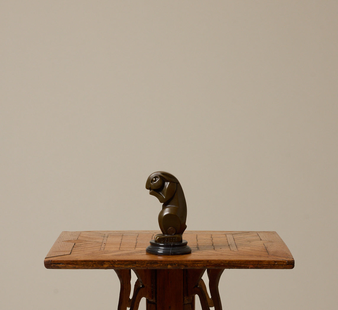 ART DECO STYLE BRONZE RABBIT SCULPTURE