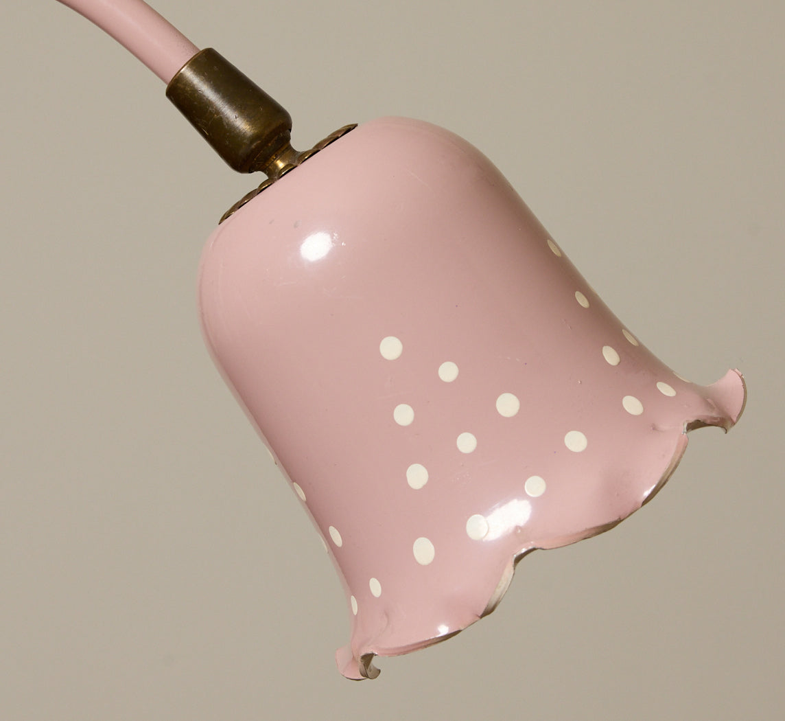 PAIR OF VINTAGE ITALIAN PINK FLOWER TABLE LAMPS