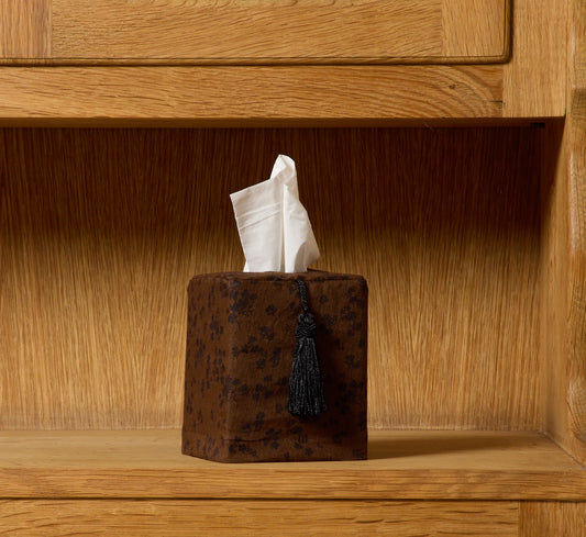 PIERCE & WARD BLACK VINE TISSUE BOX COVER