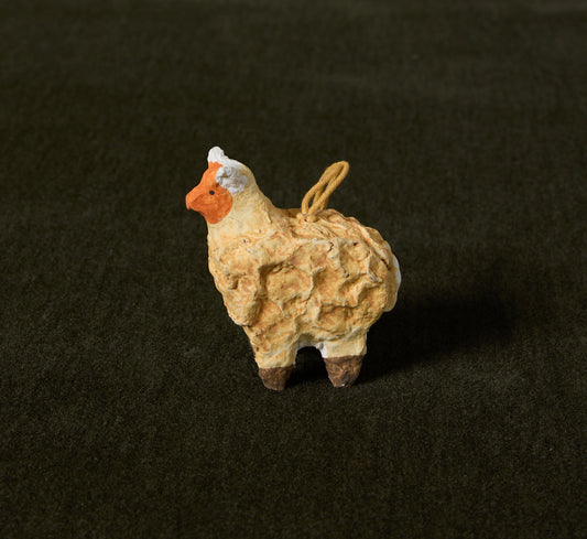 PAPER MACHE SHEEP ORNAMENT