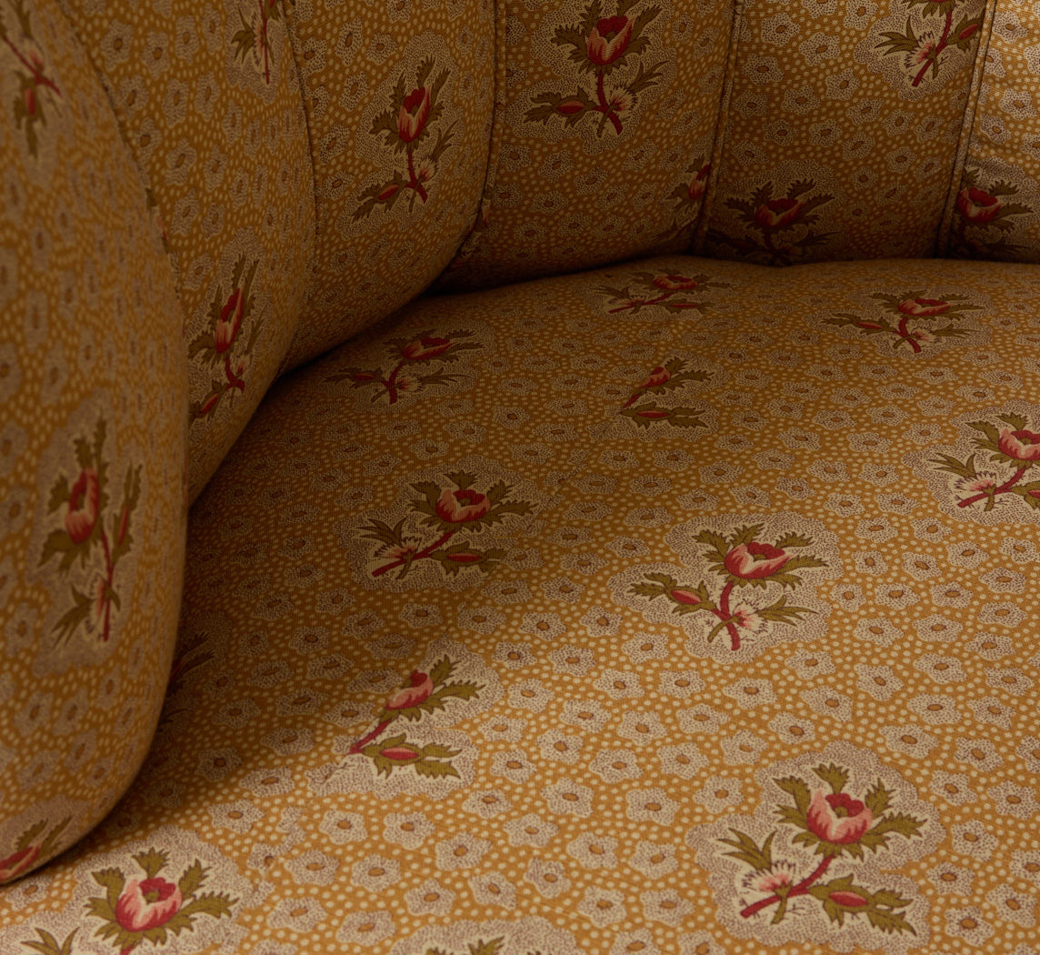 1960S MID CENTURY DANISH BANANA SOFA IN JANE SHELTON FABRIC