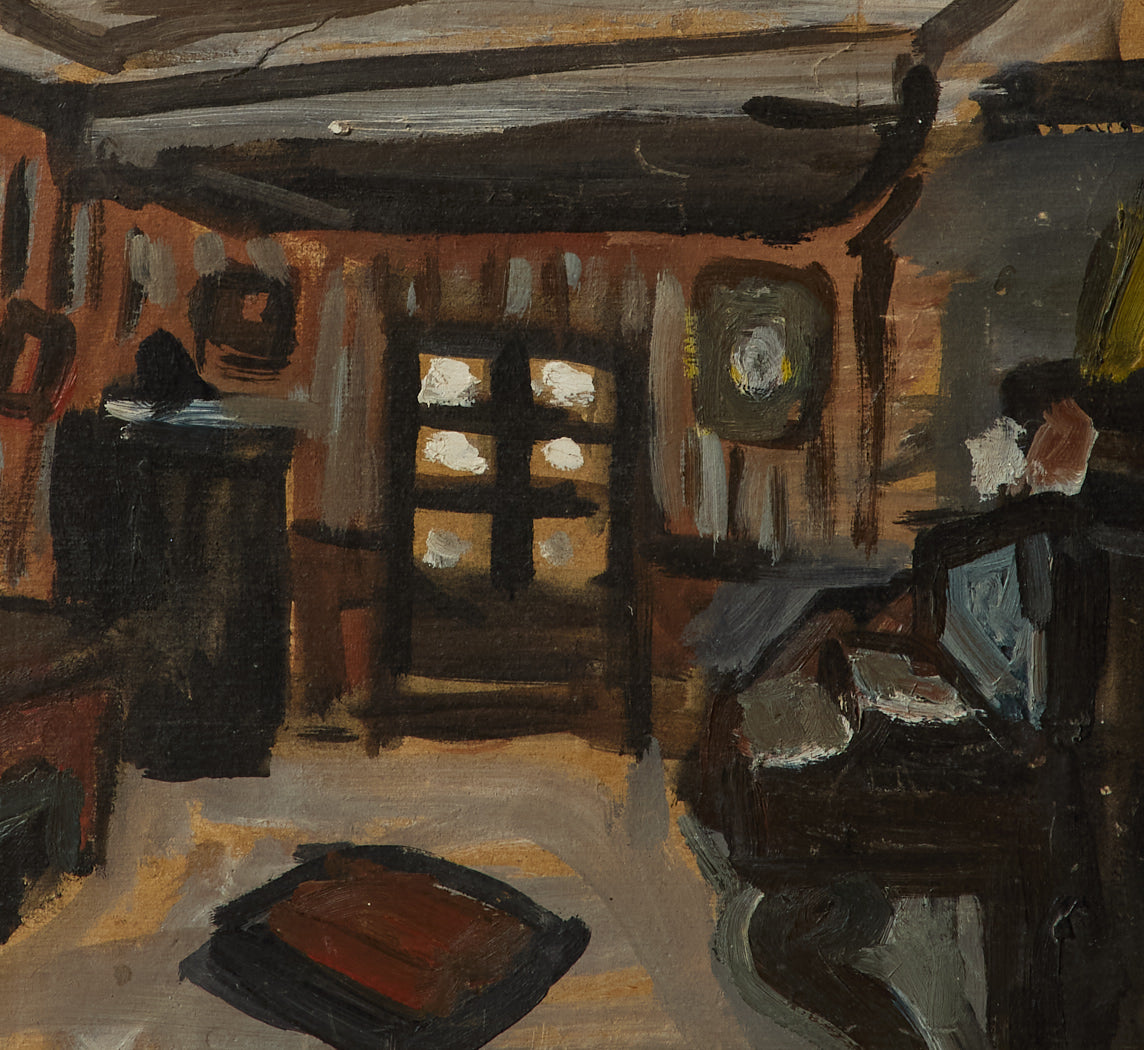 19TH CENTURY FRENCH INTERIOR PAINTING BY AUGUSTE CHABAUD (1882-1955)