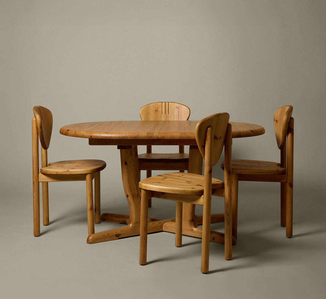 1970S DANISH PINE DINING CHAIRS IN THE STYLE OF RAINER DAUMILLER (SET OF 6)
