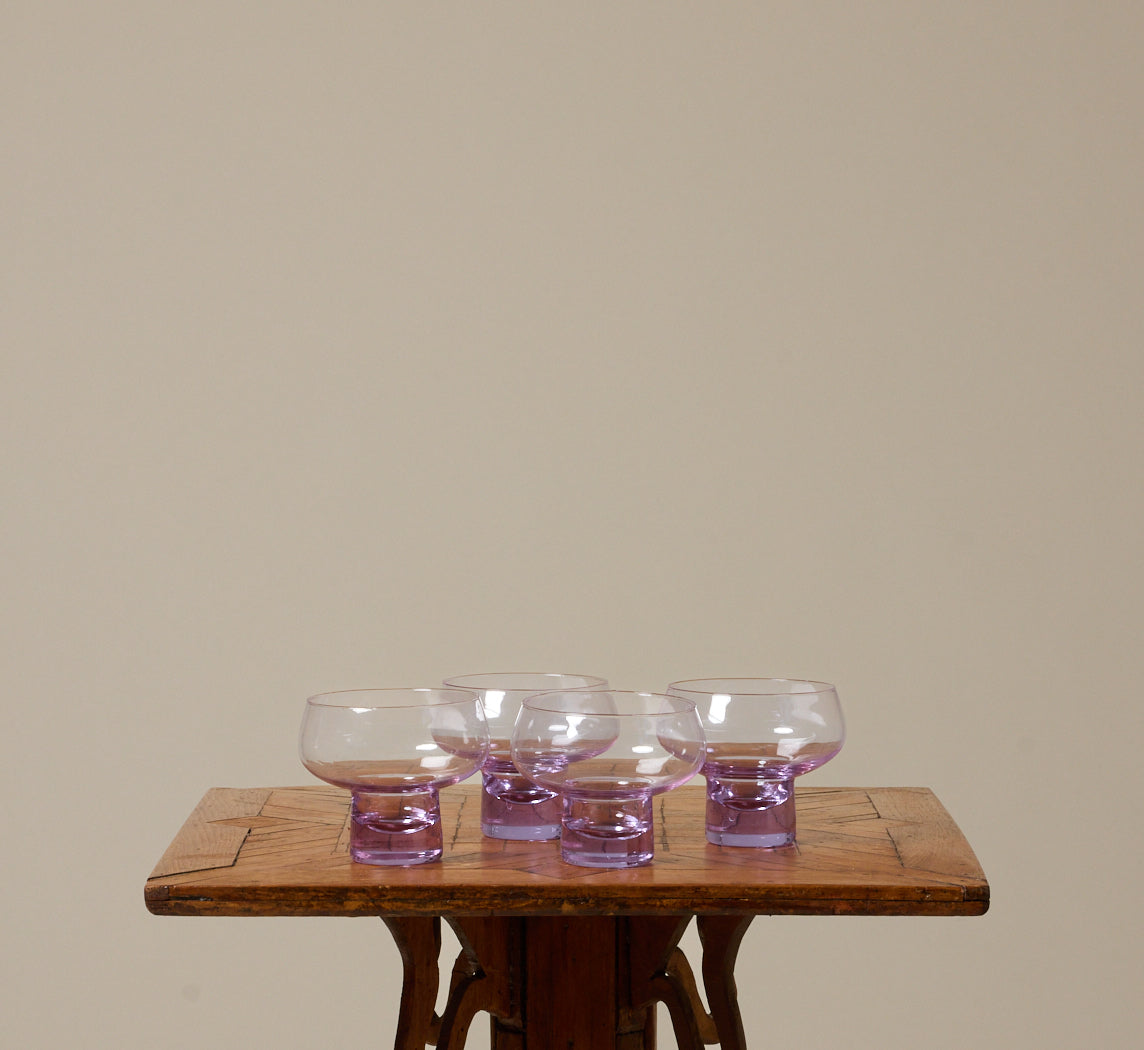 SET OF 4 VINTAGE ITALIAN VIOLET COCKTAIL GLASSES