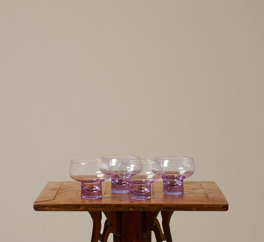 SET OF 4 VINTAGE ITALIAN VIOLET COCKTAIL GLASSES