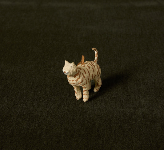 PAPER MACHE CAT ORNAMENT