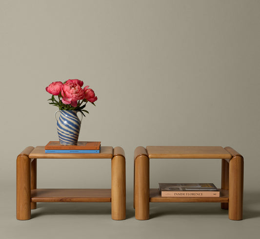PAIR OF 20TH CENTURY FRENCH ELM TABLES ATTR. TO CHARLOTTE PERRIAND