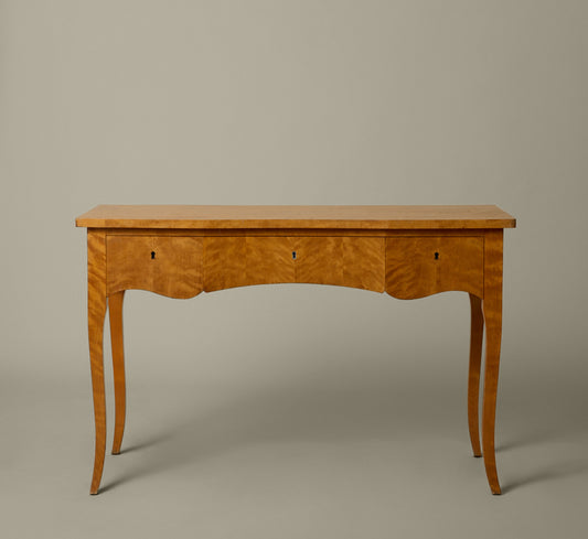 1950S SCANDINAVIAN BIRCH BURL VANITY